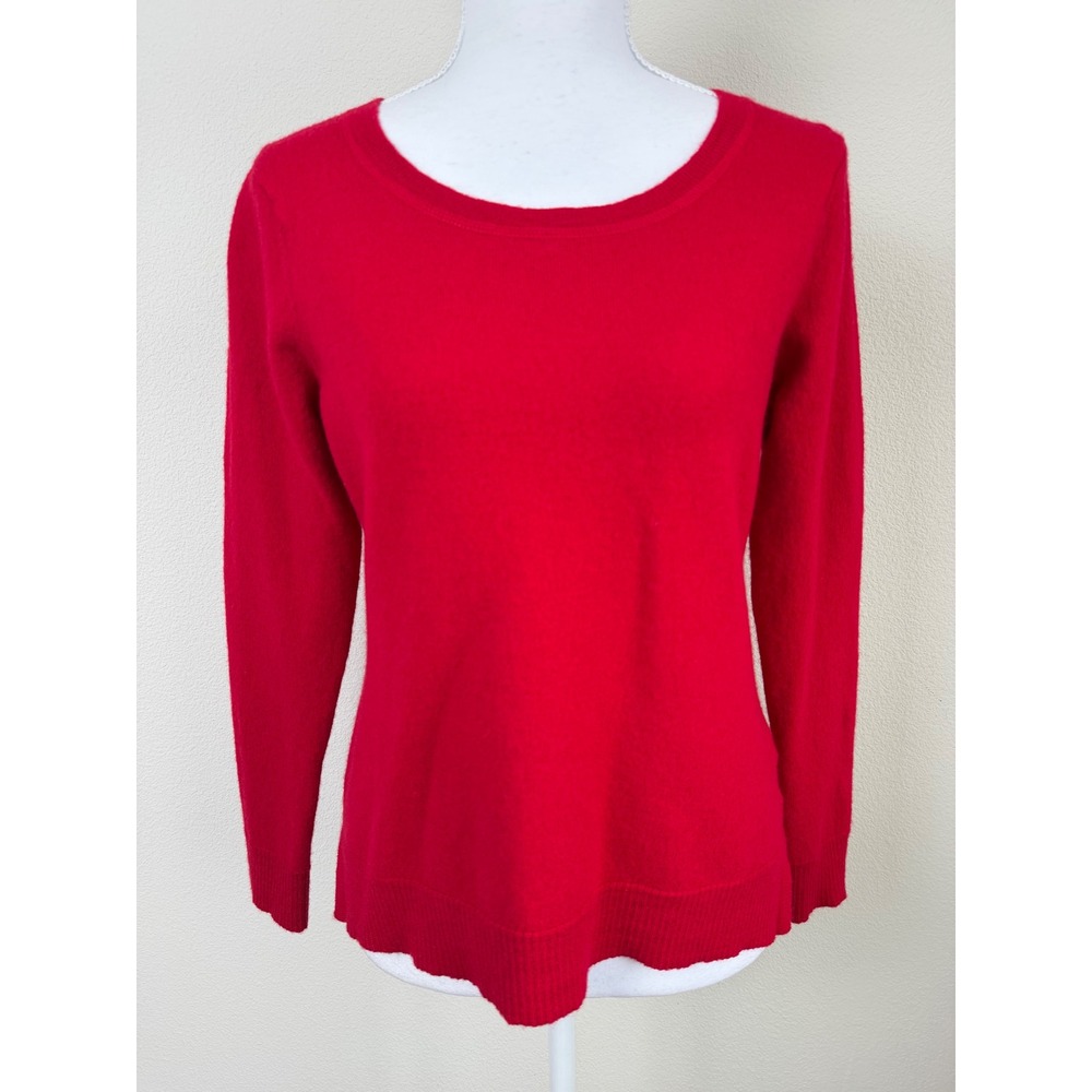 Carole Little 100% Merino Wool Sweater L Red Old Money Academia Coastal Grandma
